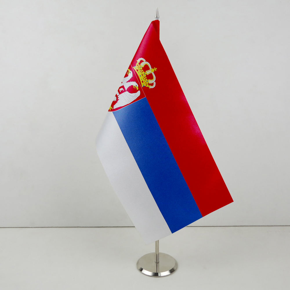 Флажок Сербии на металической подставке